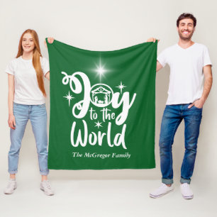 Jultomativitet Joy till World Grönt & White Fleecefilt