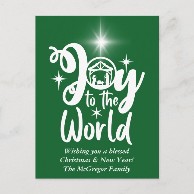 Jultomativitet Joy till World Grönt & White Helg Vykort (Framsida)