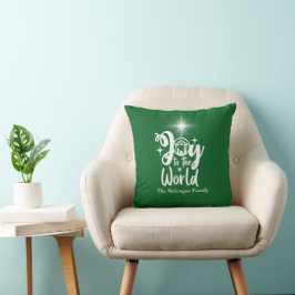 Jultomativitet Joy till World Grönt & White Kudde
