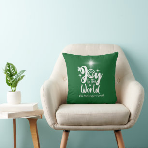 Jultomativitet Joy till World Grönt & White Kudde