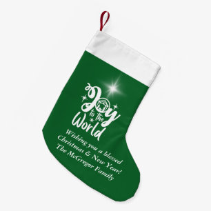 Jultomativitet Joy till World Grönt & White Liten Julstrumpa