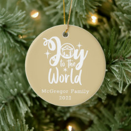 Jultomativitet Joy till World Guld & White Julgransprydnad Keramik