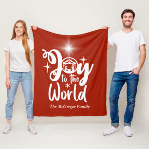 Jultomativitet Joy till World Red & White Fleecefilt