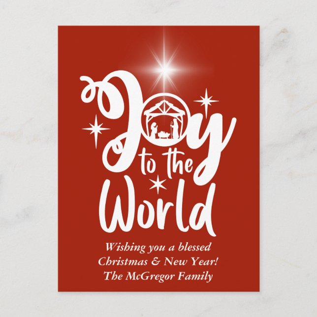 Jultomativitet Joy till World Red & White Helg Vykort (Framsida)