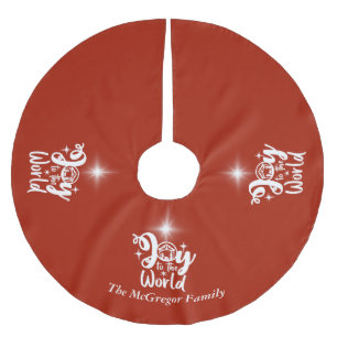 Jultomativitet Joy till World Red & White Julgransmatta Borstad Polyester
