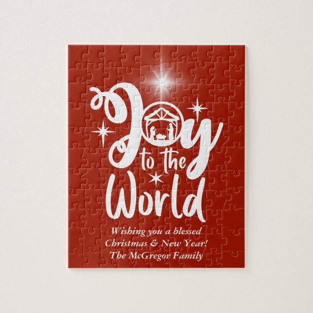 Jultomativitet Joy till World Red & White Pussel (Vertikal)