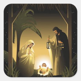 Jultomativitet Mary, Joseph och Baby Jesus Fyrkantigt Klistermärke