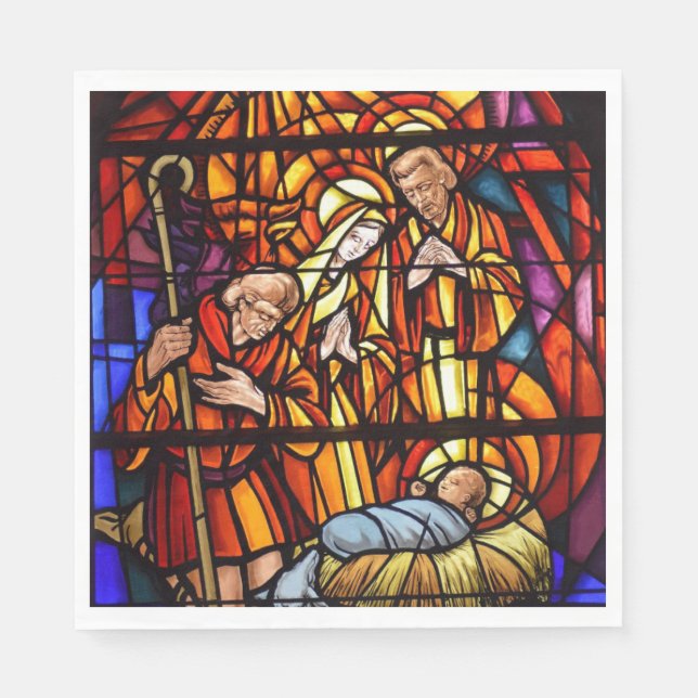 Jultomativitet med fastsatt glasfönster pappersservett (Framsidan)