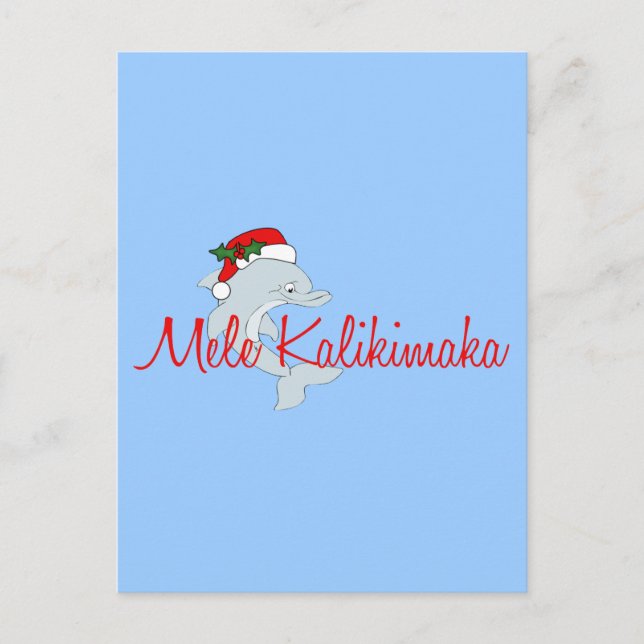 Jultomdelfin på Hawaii Helg Vykort (Framsida)