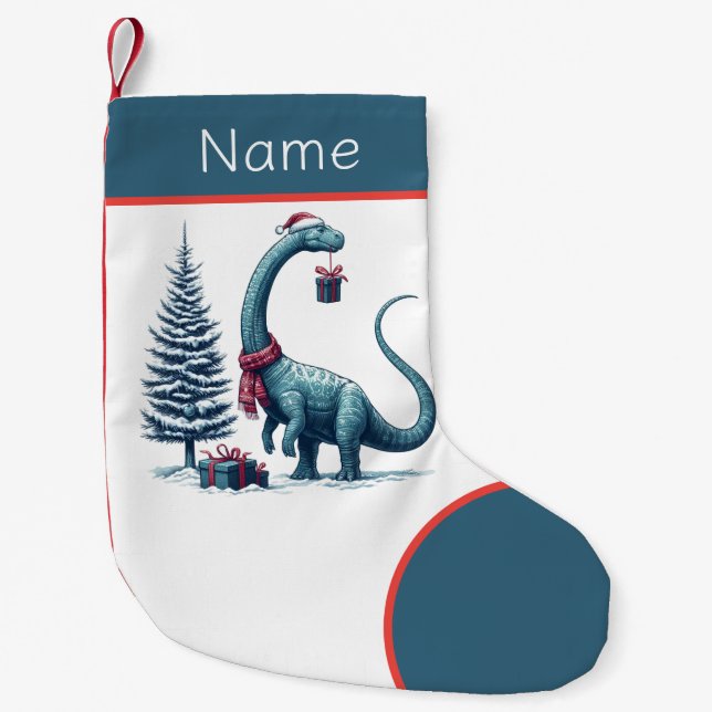 Jultomhat Brontosaurus Liten Julstrumpa (Framsidan)