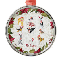 Jultomhat Hundar Poinsettia Monogram