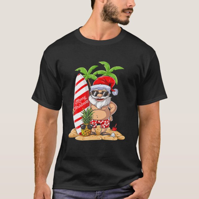Jultomhawaiian Surfing T Sommar Surfa T Shirt (Framsida)