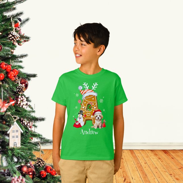 Jultomogram Gingerbröd Brev A Boy T Shirt (Skapare uppladdad)