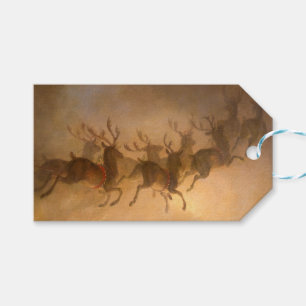 Jultomtarna Reindeer av William Holbrook Beard Presentetikett