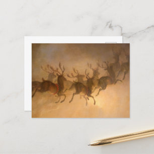 Jultomtarna Reindeer av William Holbrook Beard Vykort