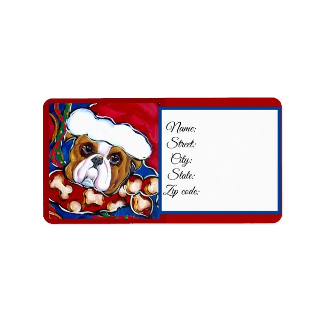 JULTOMTE BULLDOGG ADRESSETIKETT (Framsidan)