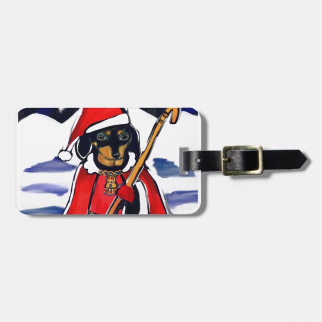 JULTOMTE DACKEL BAGAGEBRICKA (Horisontell Framsida)