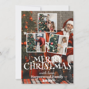 jultomte enkel elegant familj jul Foto Julkort
