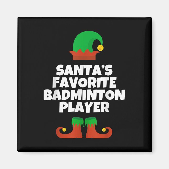 Jultomte Favorit Badmintonspelare Julhatt Rolig Magnet (Framsidan)