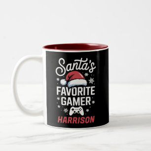 Jultomte Favorit Gamer Personlig Spelande Jul Två-Tonad Mugg