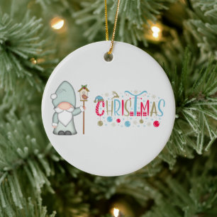 jultomte Gnome Julgransprydnad Keramik