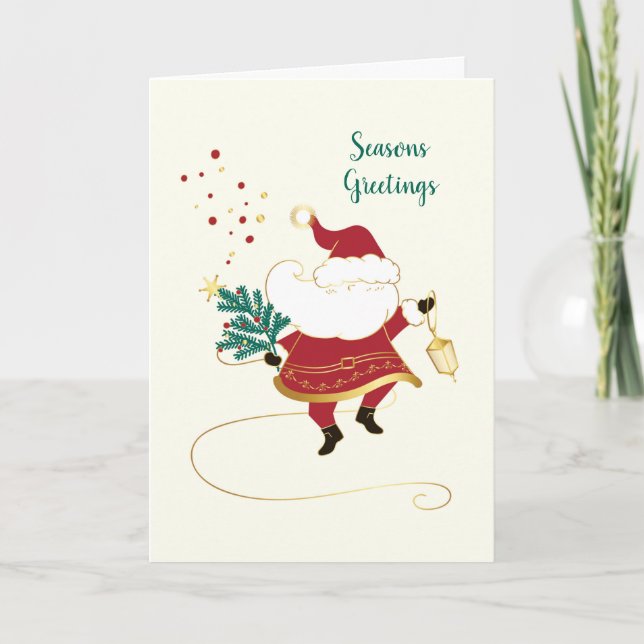 Jultomte julkort – Personligt välkomsthälsning Helgkort (Framsida)