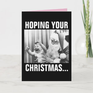 JULTOMTE OCH GRÅTANDE BARN JULLKORT KORT