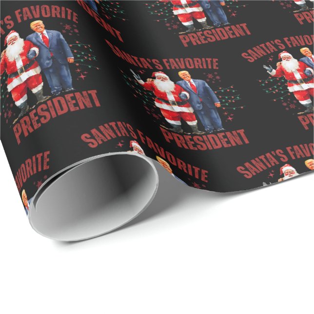 Jultomteens favoritpresident rolig Trump jul Presentpapper (Rullad Hörn)