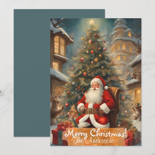 Jultomten 12 God jul! Julkort Inbjudningar (Fram/baksida)