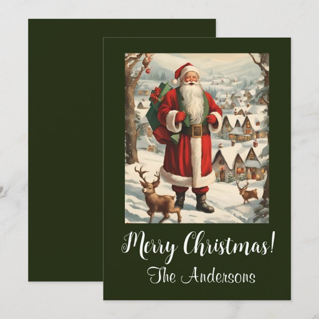 Jultomten 13 God jul! Julkort Inbjudningar (Fram/baksida)