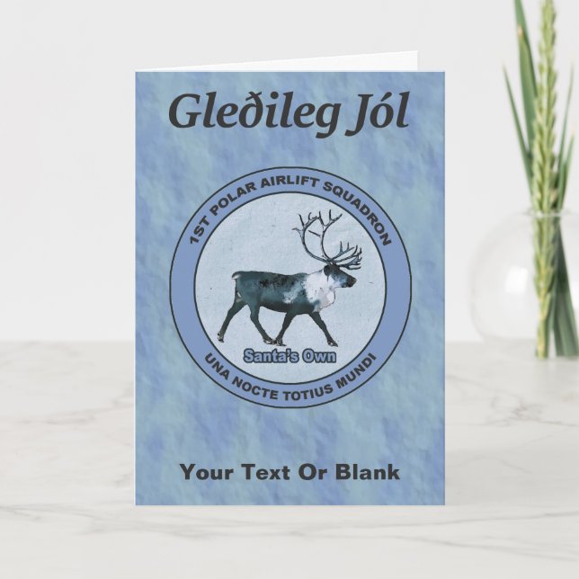Jultomten 1:a polära flygtransportsdivisionen - ne helgkort (Framsida)