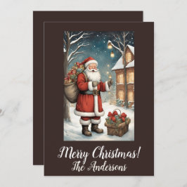 Jultomten 2 God jul! Julkort Inbjudningar