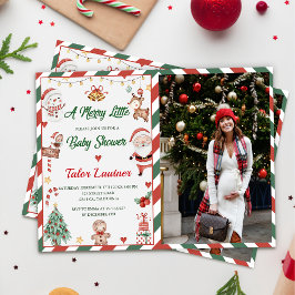 Jultomten A Merry Little Baby Shower Photo Inbjudningar