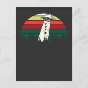 Jultomten Alien Abduction UFO Retro Vykort