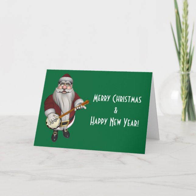 Jultomten älskar hans Banjo Helgkort (Framsida)