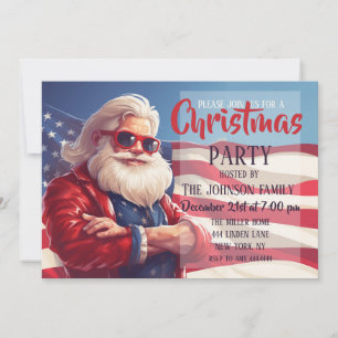 Jultomten American Flagga Inbjudningar