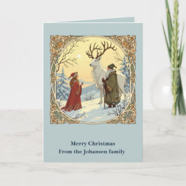 Jultomten And Tomtemor With Julbocken Yule Goat Kort