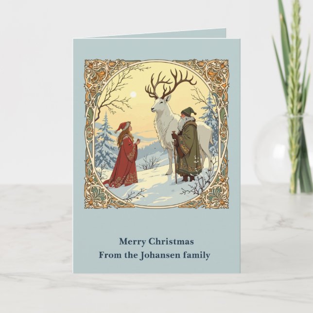 Jultomten And Tomtemor With Julbocken Yule Goat Kort (Framsida)