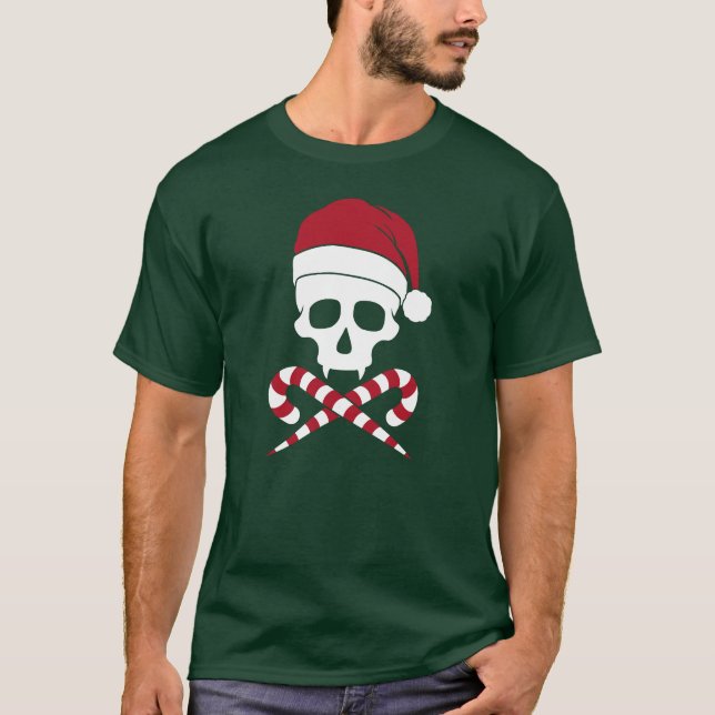Jultomten Anpassade Skull T Shirt (Framsida)