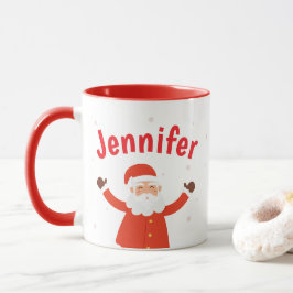 Jultomten anpassar julkaffe Mugg