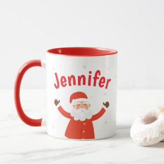 Jultomten anpassar julkaffe Mugg