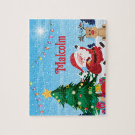 Jultomten Anpassningsbar Child Namn Puzzle Pussel
