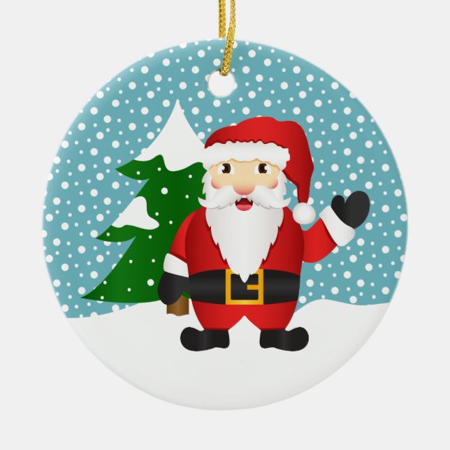 Jultomten Anpassningsbar-familjen Namn och julåret Julgransprydnad Keramik (Framsidan)