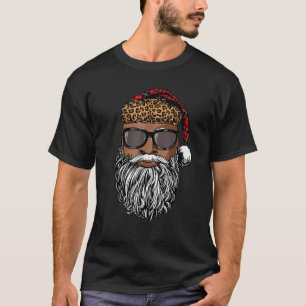 Jultomten Ansikte Black Leopard African American C T Shirt