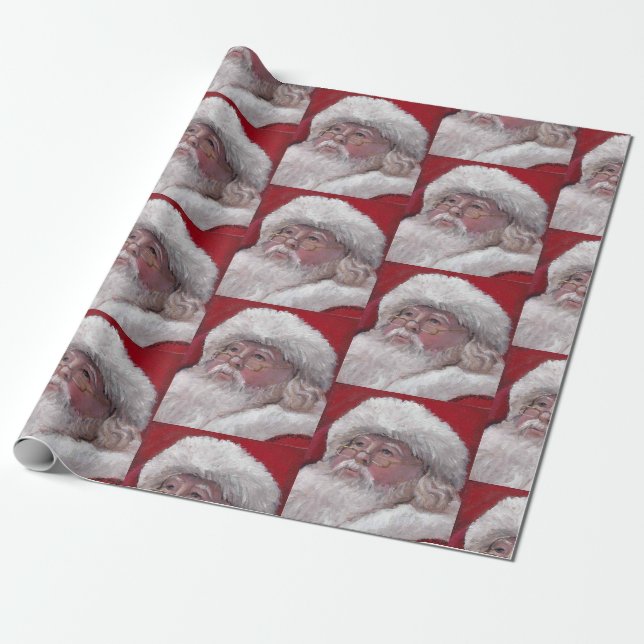 Jultomten Ansikte Gift Wrapping Papprare Presentpapper (Utrullad)