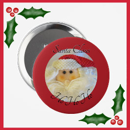 Jultomten Ansikte Ho Ho Ho Ho med Namn Red jul Knapp