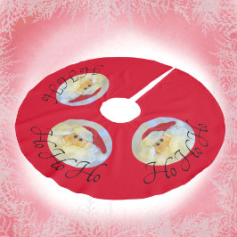 Jultomten Ansikte Ho Ho Ho Ho Red Julgransmatta Borstad Polyester