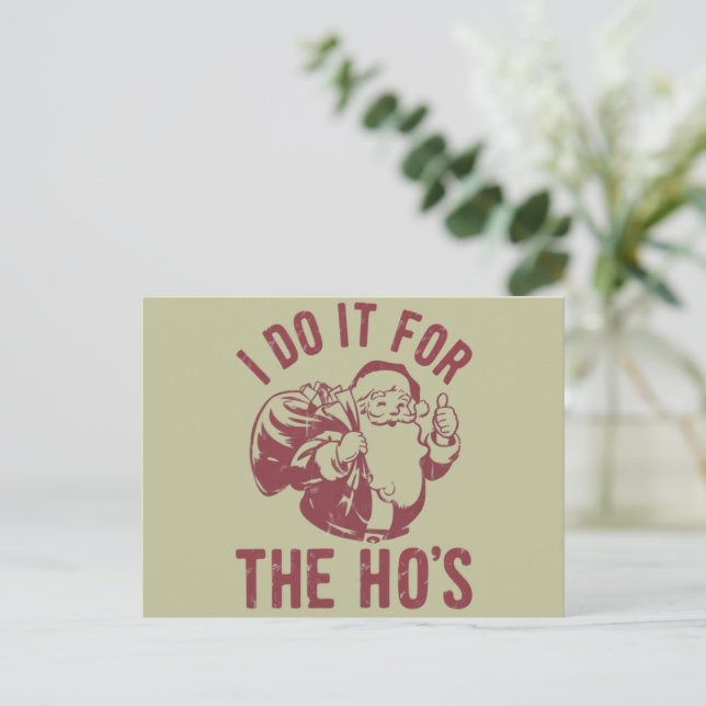 Jultomten Ansikte, jag gör det för Ho's Helg Vykort (Stående Fram)