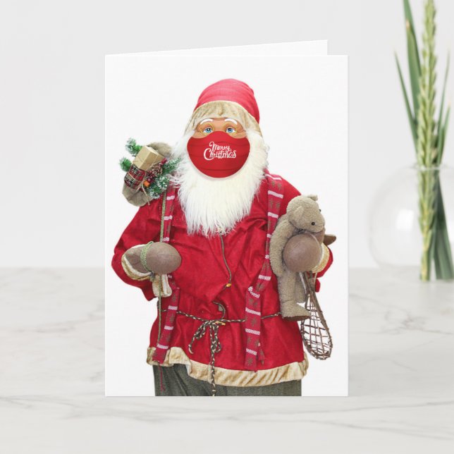 Jultomten Ansikte Mask Kort (Framsida)