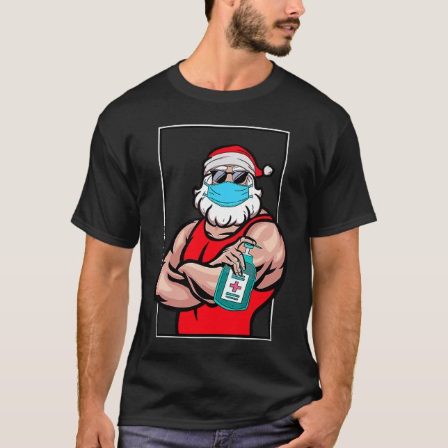 Jultomten Ansikte Mask Merry Quarantine jul 2 T Shirt (Framsida)